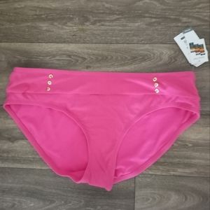 Time and tru pink bikini bottom with gold buttons plus size 2x new with Tags